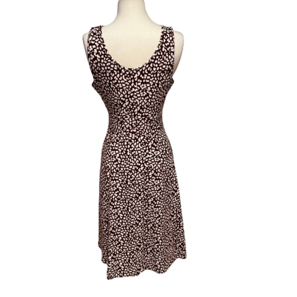 APT. 9 Cinch-Waist Fit & Flare Midi Dress Spandex Brown Animal Print Small - Picture 3 of 8